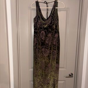 Taylor Olive and Lavender Velvet Dress